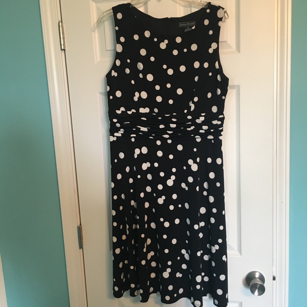 Black and white polka dot dress